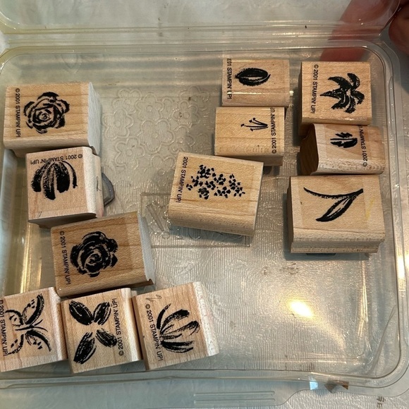 Stampin' Up Watercolor minis wood mount set yellowed box - Picture 1 of 3